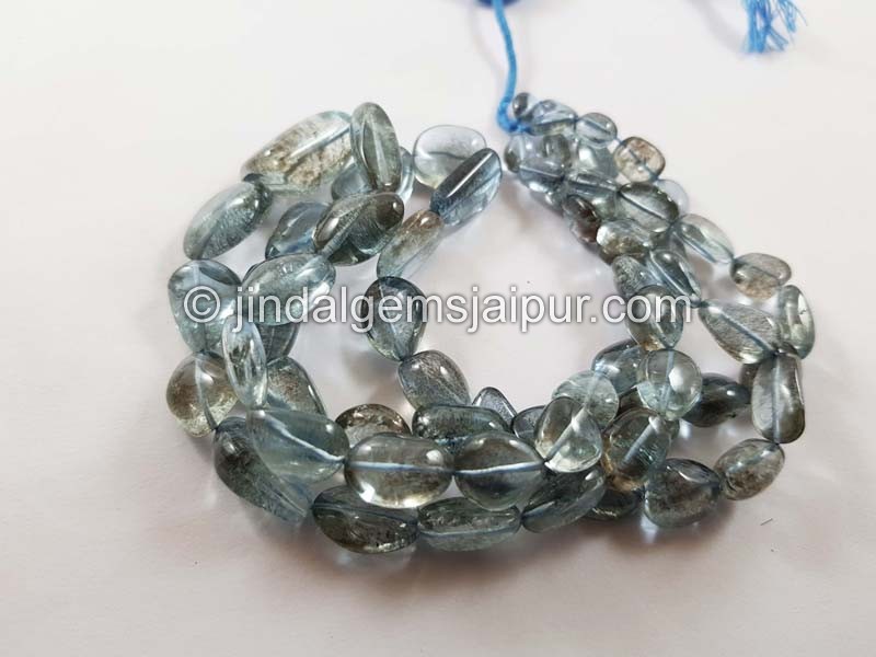 Blue Golden Mosss Aquamarine Smooth Nugget Beads